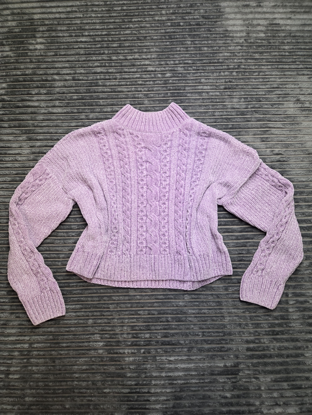 Rachel Zoe Lavender Cable Knit Mockneck Sweater